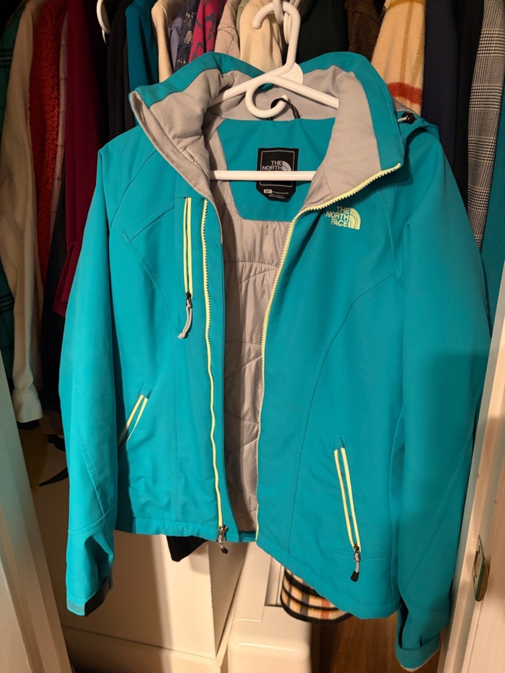 The North Face Women's Teal Ski Softshell Jacket with Hood